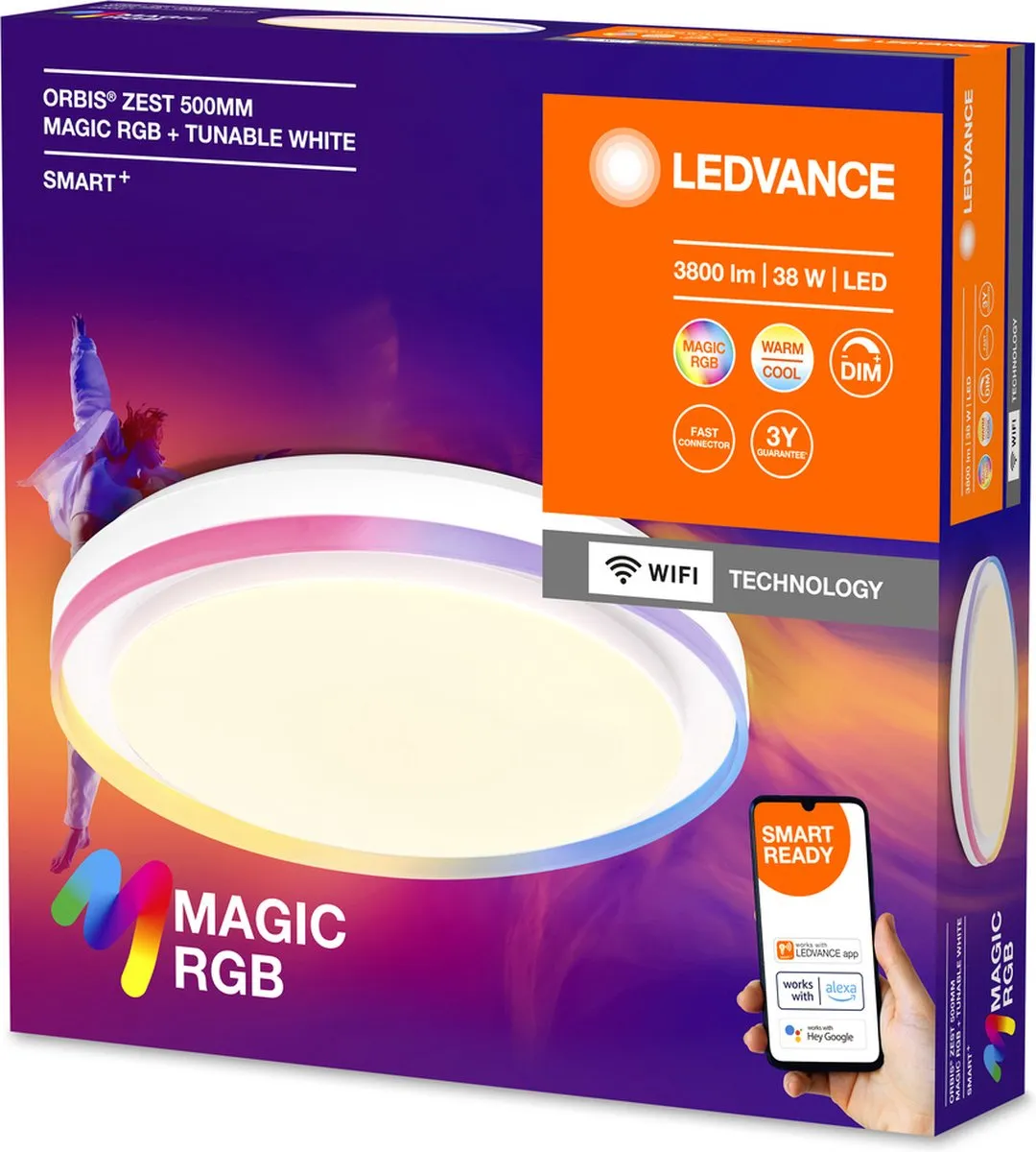 LEDVANCE SMART+ WiFi Magic Plafondlamp 32W 3400lm - Wit - afbeelding 4 van 6