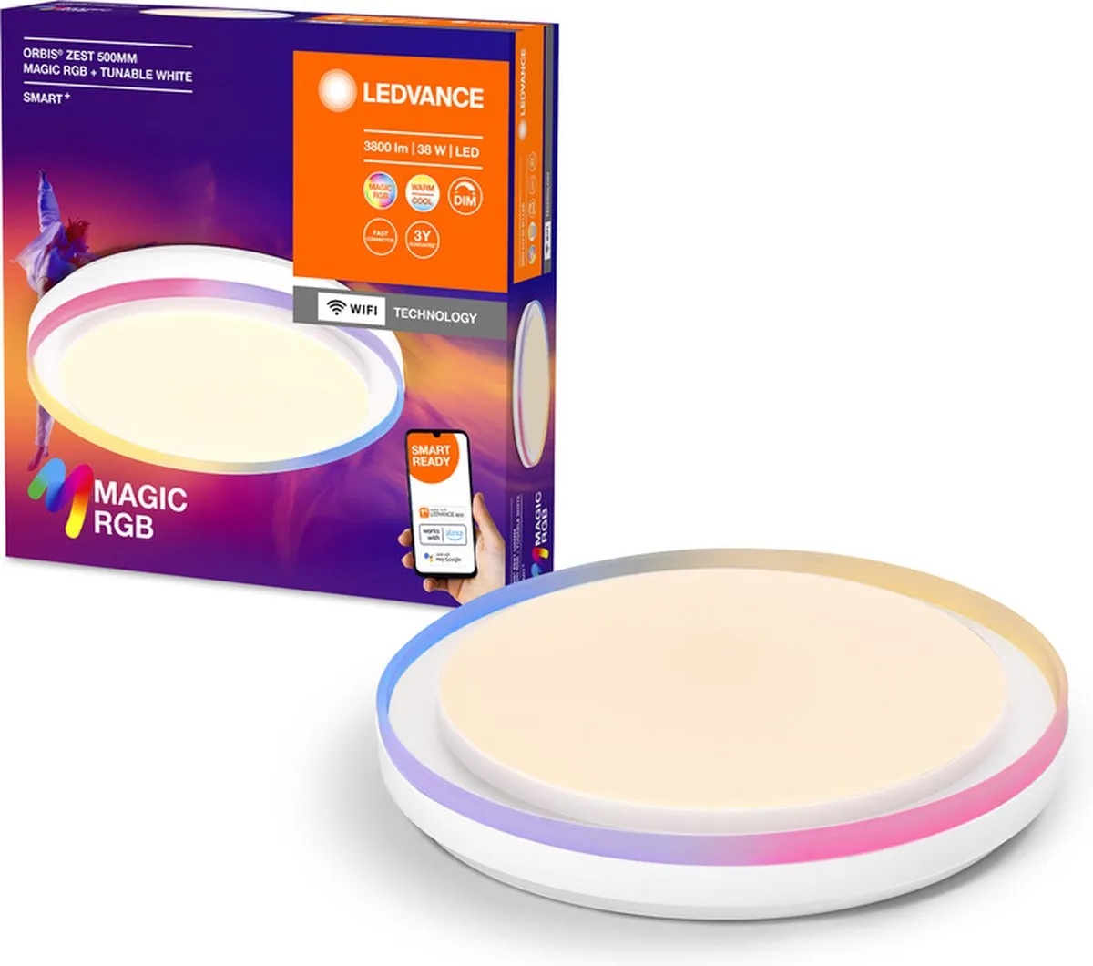 LEDVANCE SMART+ WiFi Magic Plafondlamp 32W 3400lm - Wit - afbeelding 6 van 6
