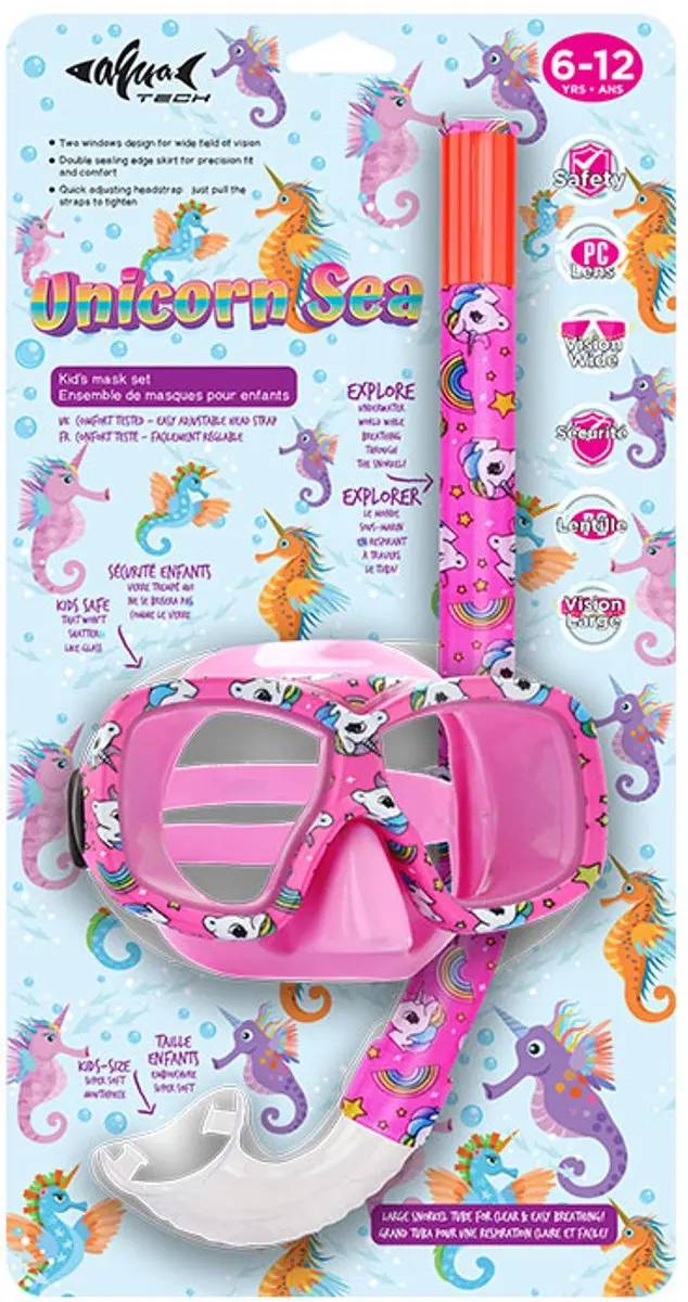 Aquatech Snorkelset Unicorn - Roze