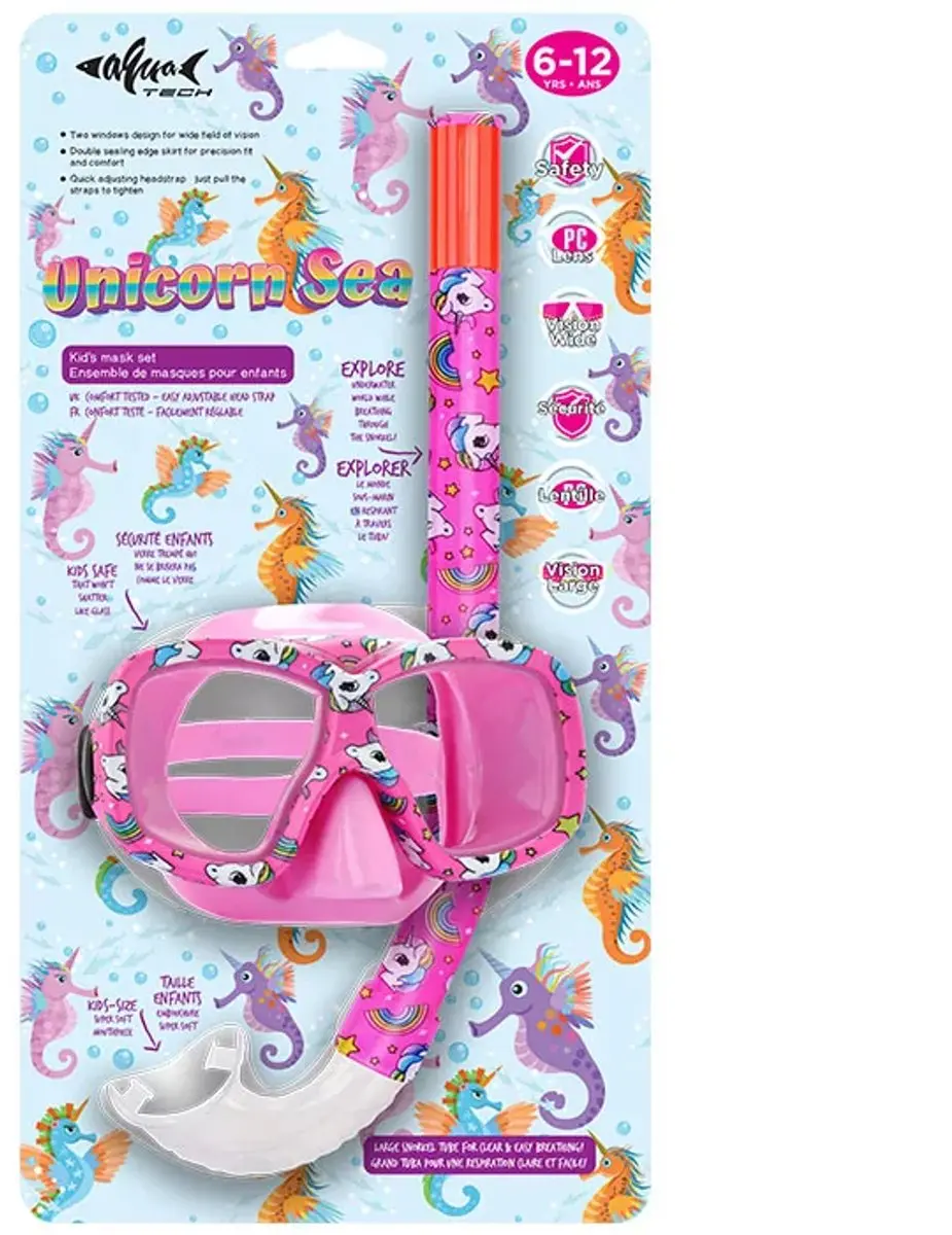 Aquatech Snorkelset Unicorn - Roze
