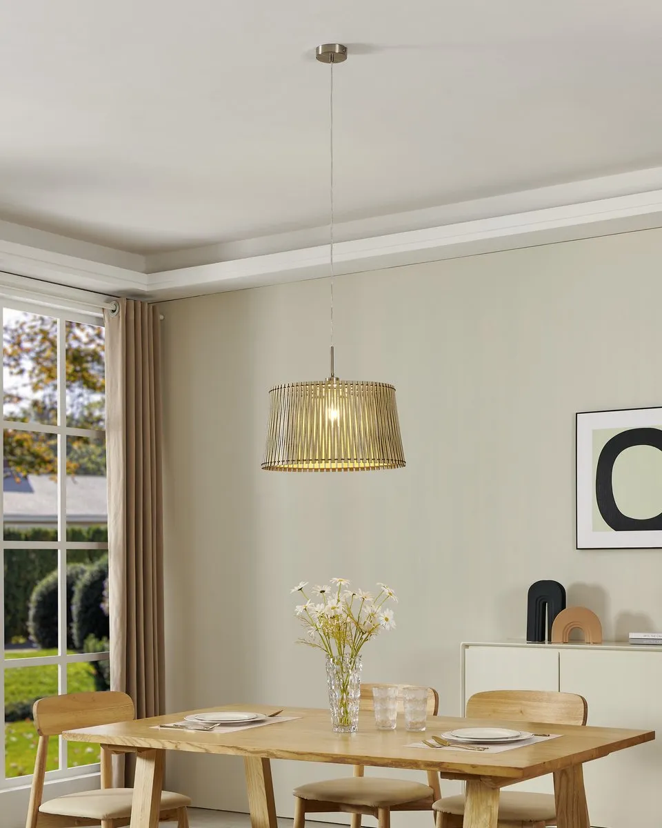 Eglo Sendero Hanglamp Ø450mm Nikkel-Mat Ahorn - afbeelding 6 van 6