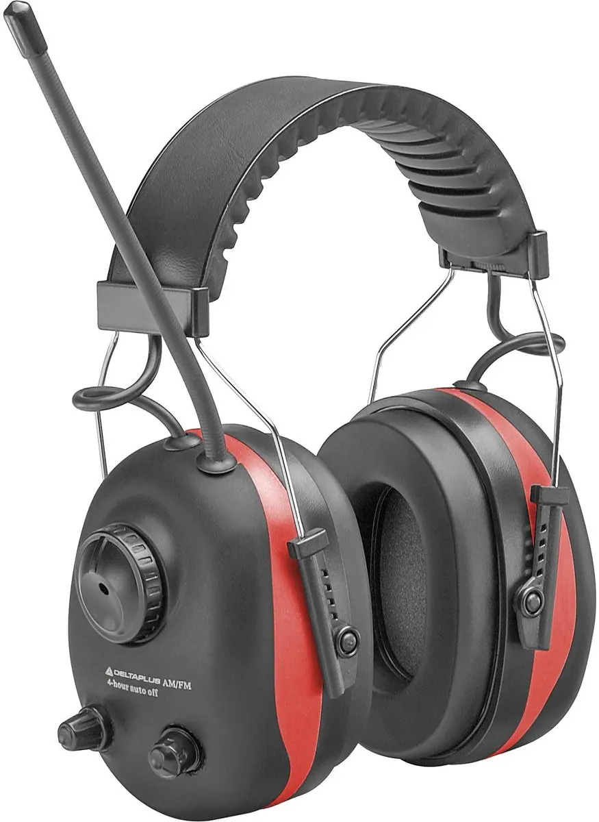 Delta Plus Gehoorbescherming Pit met radio - Zwart/Rood