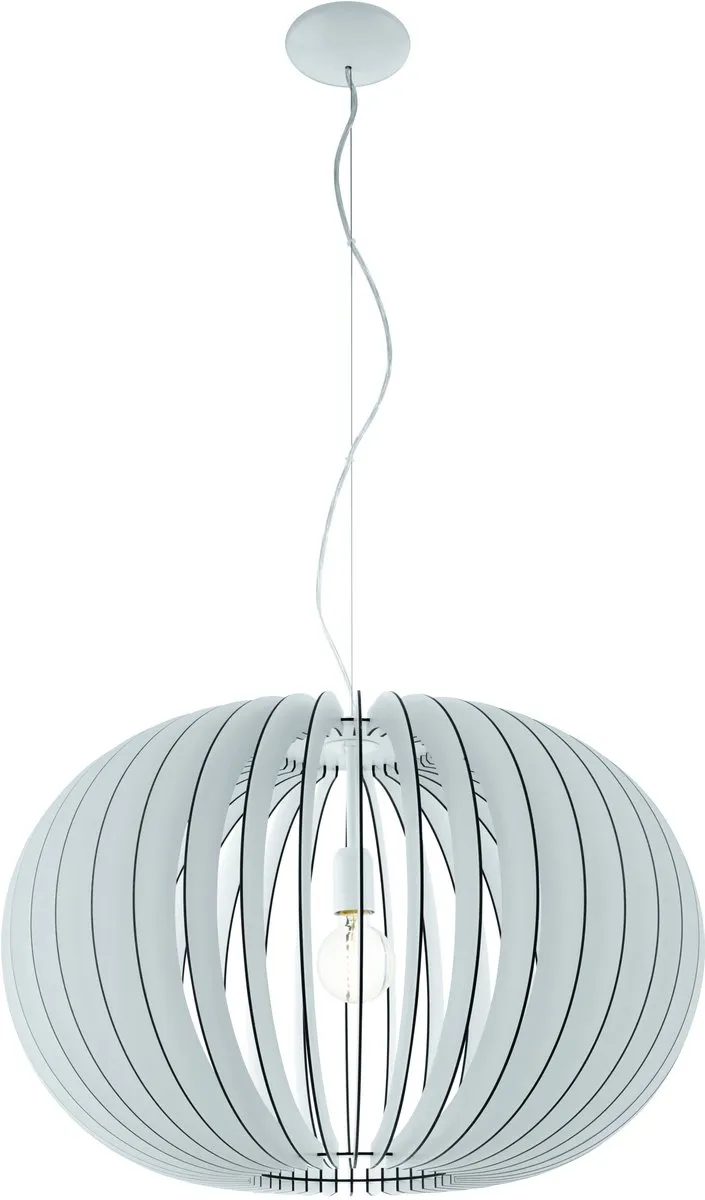 Eglo Stellato Hanglamp E27 - Staal/Hout - Wit