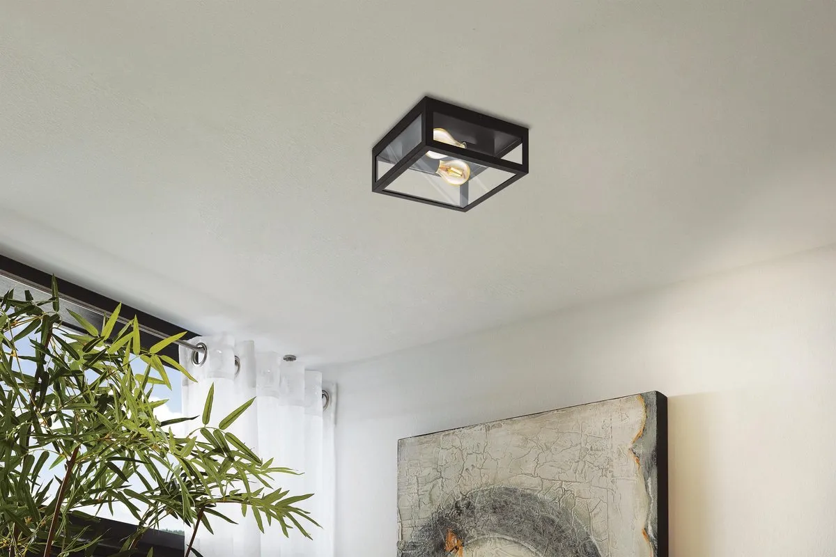 Eglo Amezola Plafondlamp E27 - 29cm - Zwart - afbeelding 6 van 6