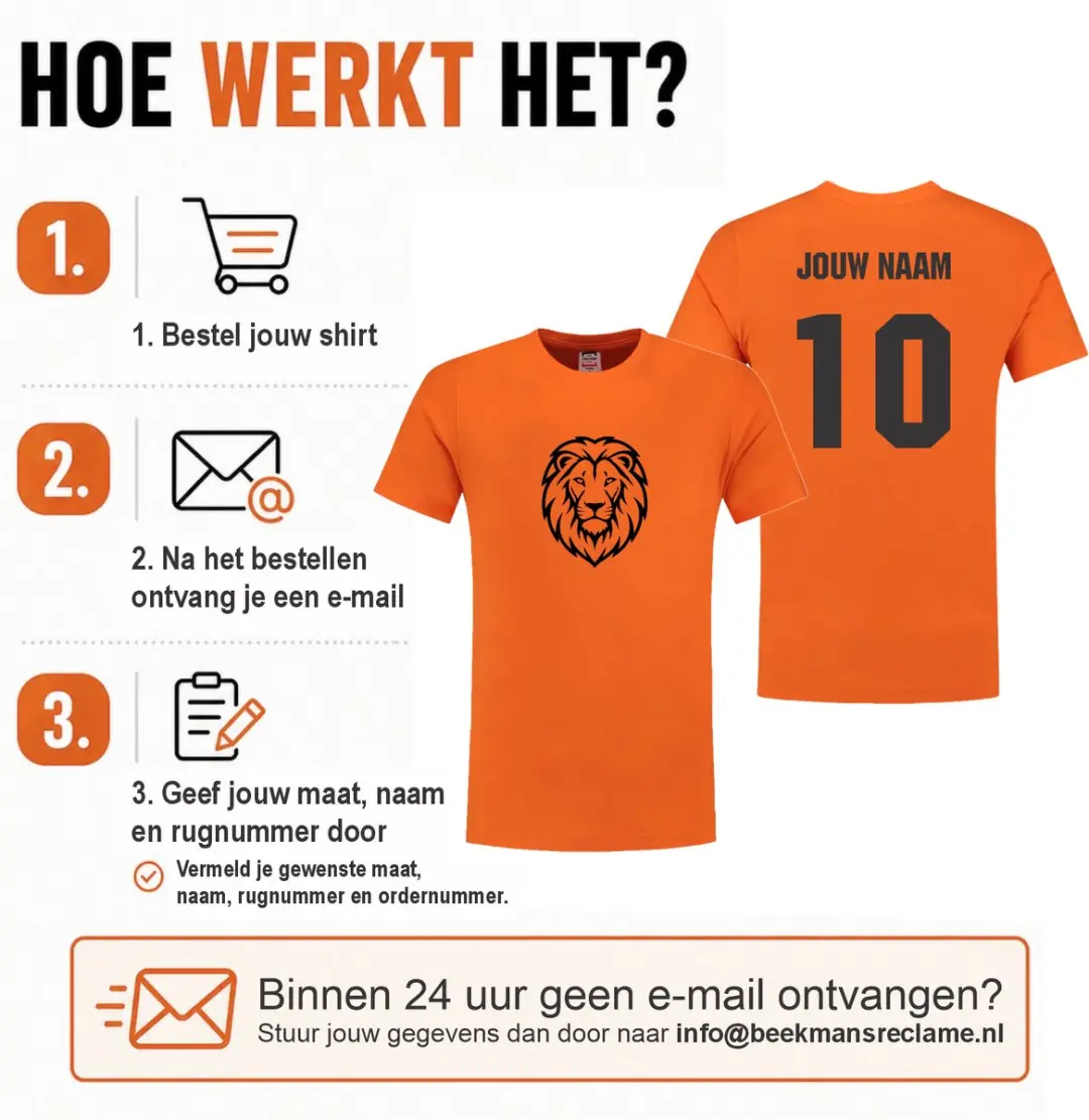Tricorp Voetbalshirt WK 2026 - Oranje - L - Gepersonaliseerd