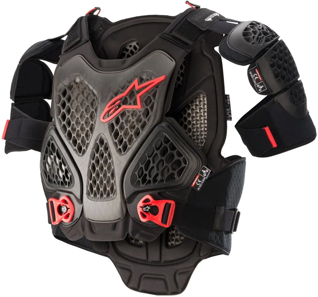 Alpinestars A-6 Borstbeschermer - M/L - Zwart/Antraciet/Rood