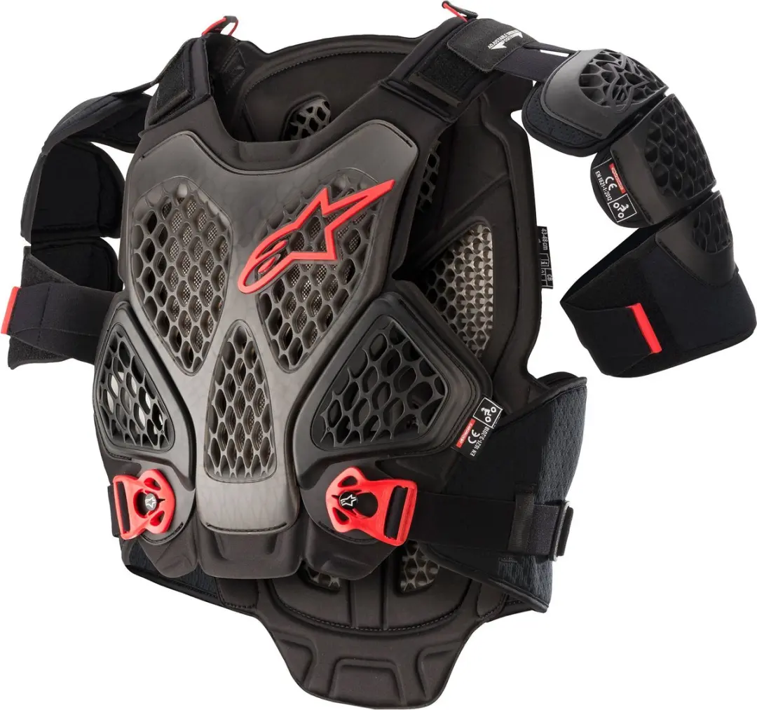 Alpinestars A-6 Borstbeschermer - M/L - Zwart/Antraciet/Rood