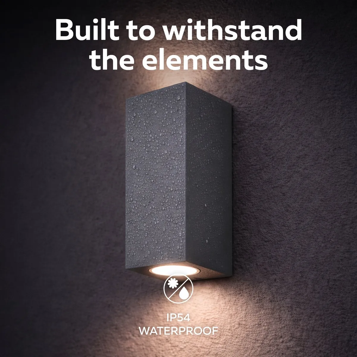 Calex Wandlamp Bergamo Up & Downlight 2x GU10 IP54 - Antraciet - 2 Stuks