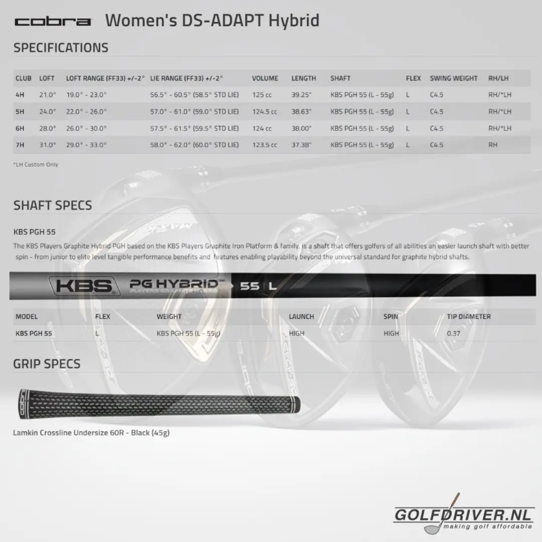 Cobra DS-Adapt Dames Hybride Club 2025 - 7H - Zwart Goud