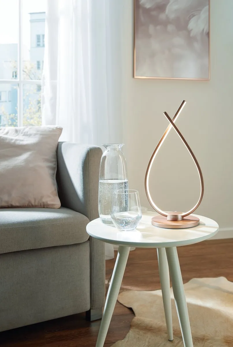 Eglo Palozza Tafellamp LED 38cm - Rozegoud/Wit - afbeelding 6 van 6