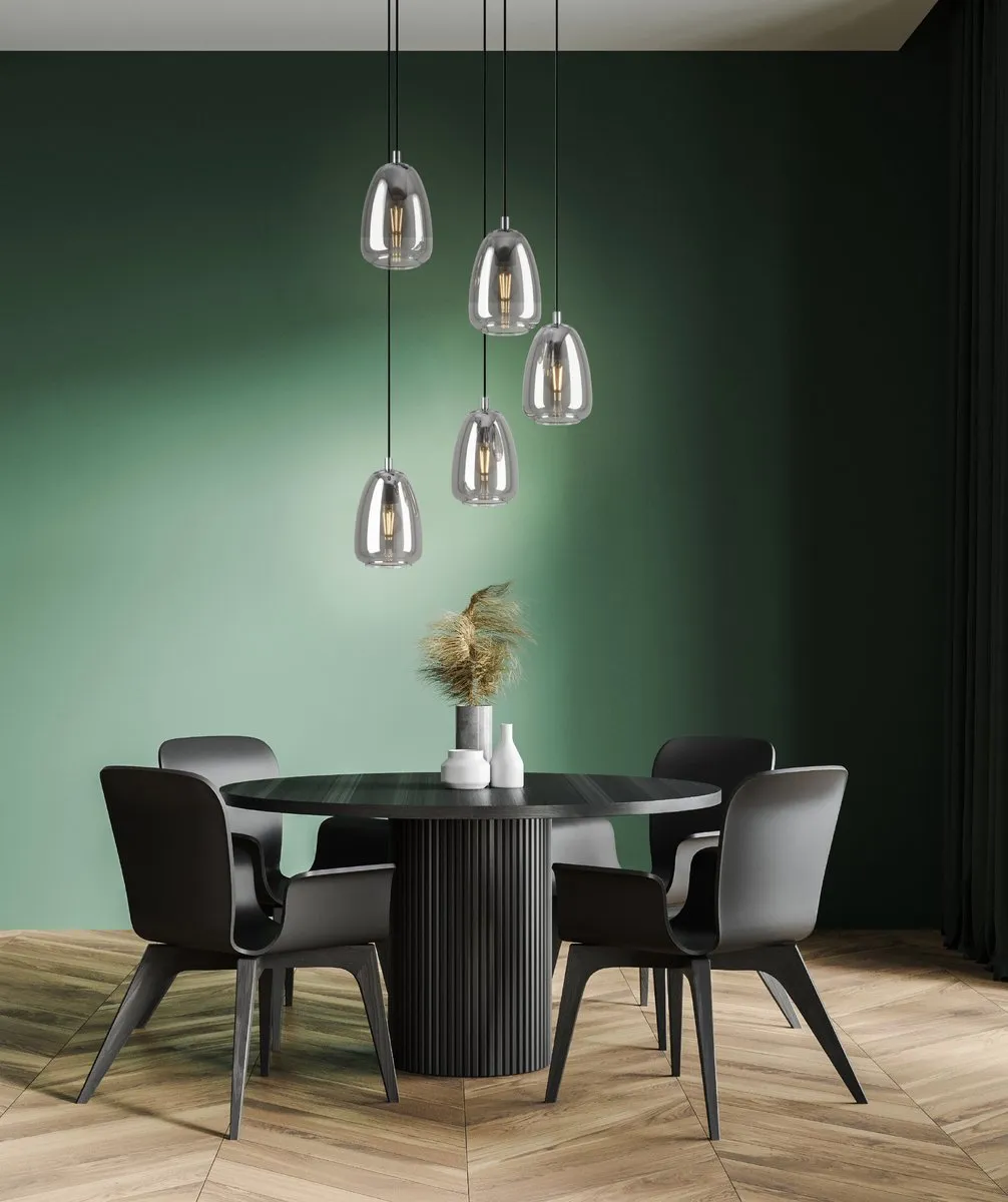 Eglo Alobrase Hanglamp 5xE27 - Ø54cm - Chroom - afbeelding 6 van 6