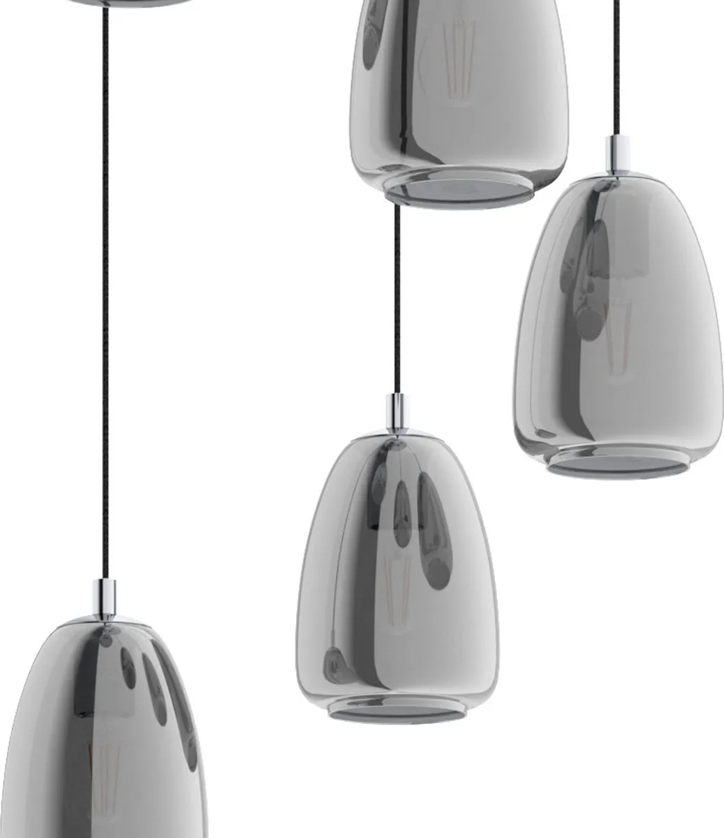 Eglo Alobrase Hanglamp 5xE27 - Ø54cm - Chroom