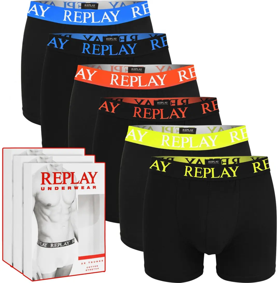 Replay Heren Boxershorts Set 6 Stuks - L - Zwart