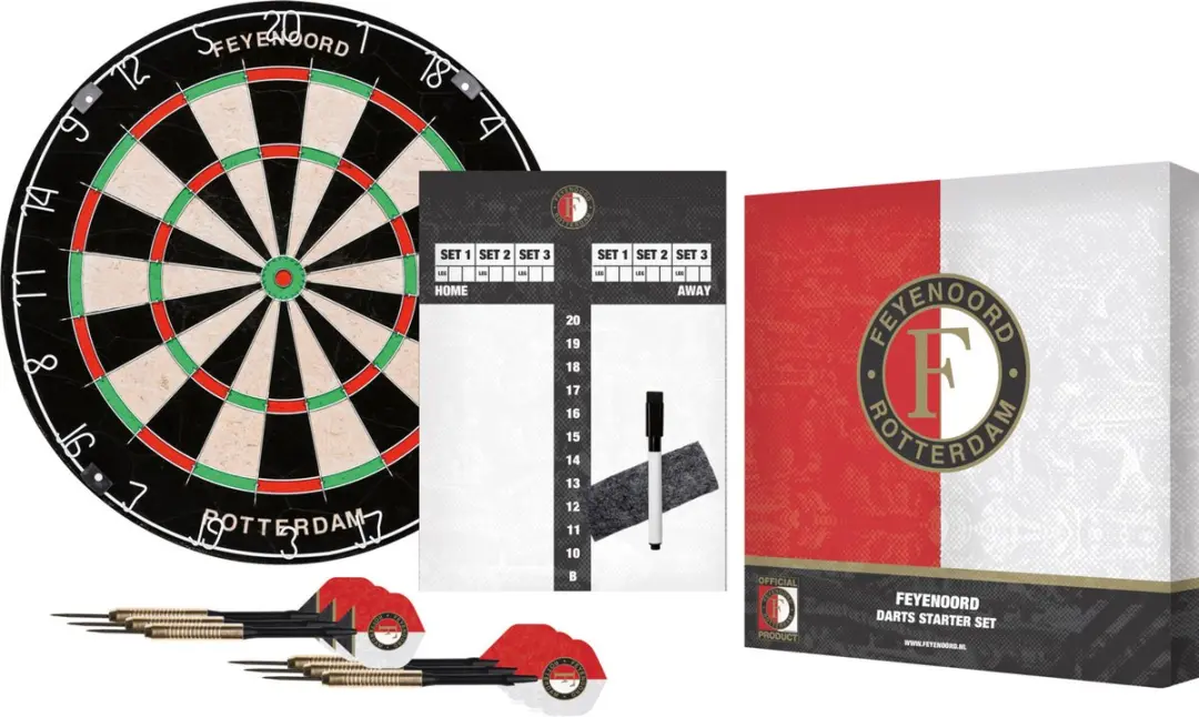 Feyenoord Darts Starterset AFP000520 - Dartbord pijlen scorebord