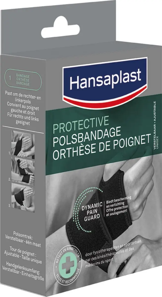 Hansaplast Sport Polsbandage - 6 Stuks - Zwart