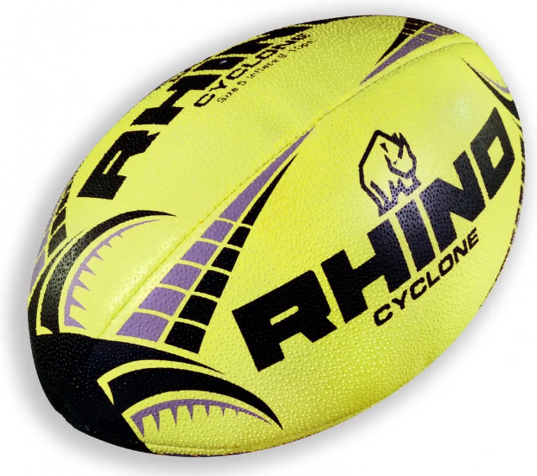 Rhino Cyclone Rugbybal 5 - Fluo Geel