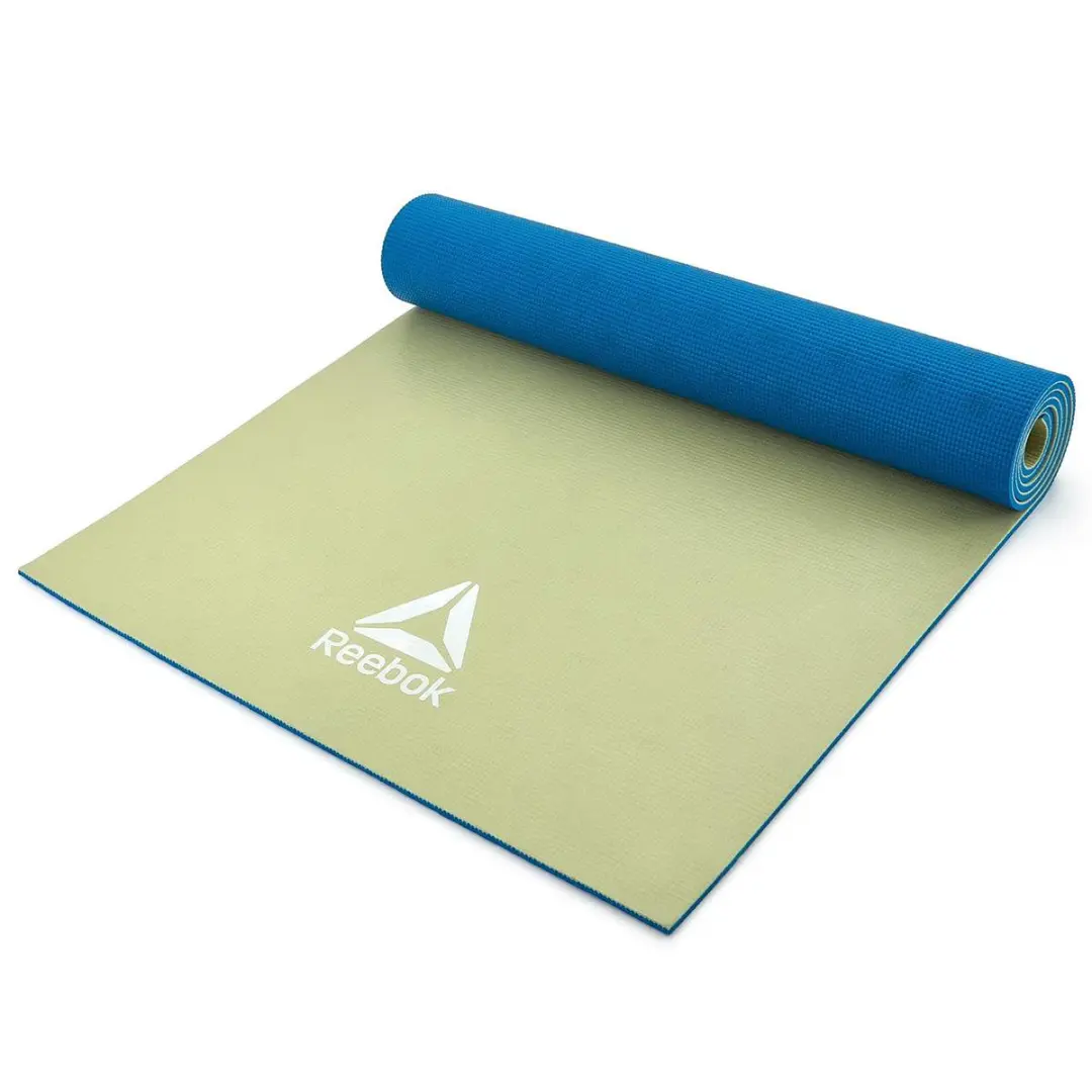 Reebok Dubbelzijdige Yoga Mat 4mm - Blauw/Groen