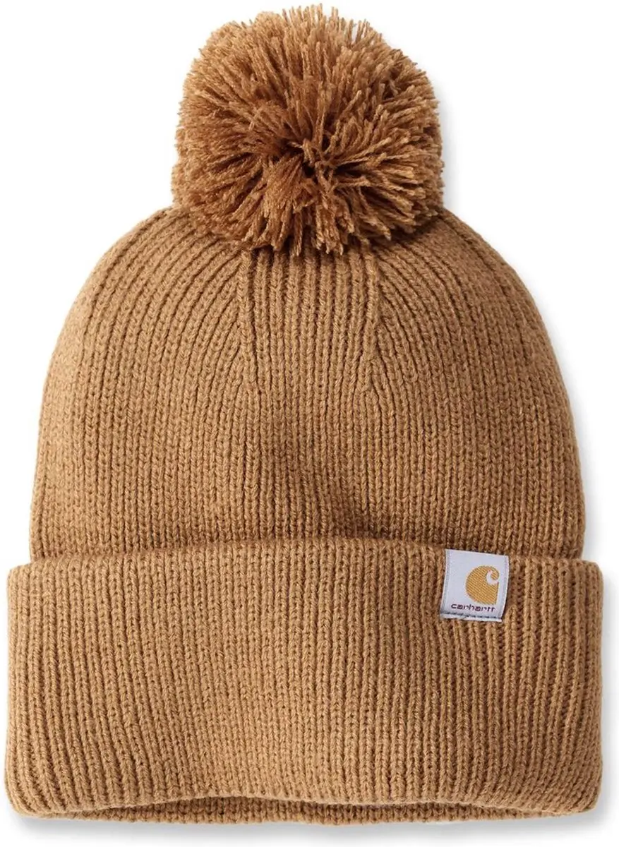 Carhartt Knit Pom-Pom Cuffed Beanie - One Size - Carhartt Brown