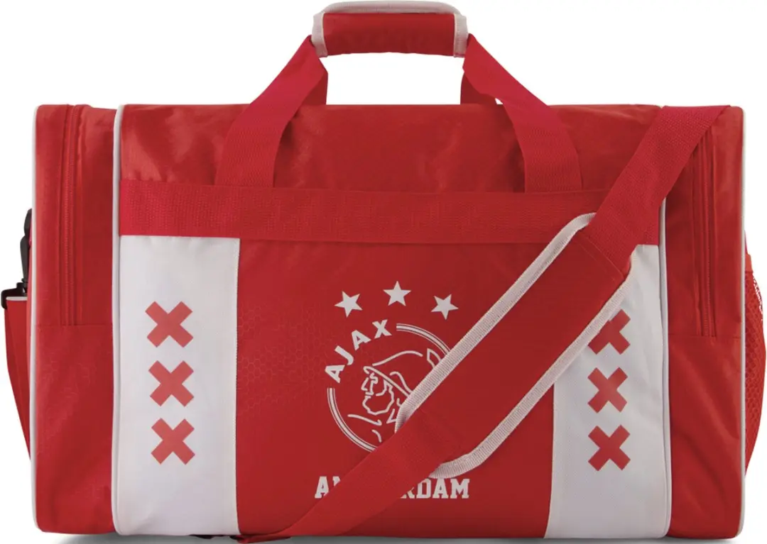 Ajax Sporttas M - 3 Vakken - Wit/Rood