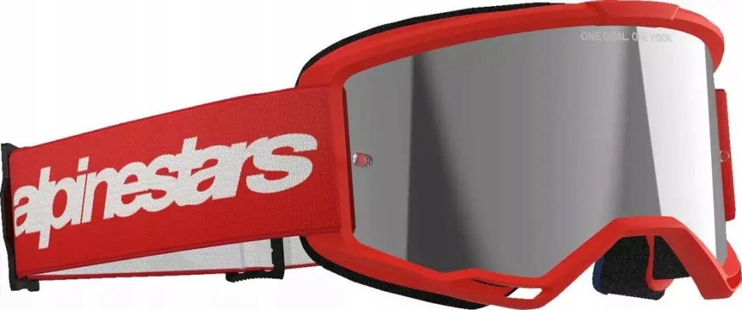Alpinestars Vision 3 Motorcross Bril - Rood smoke