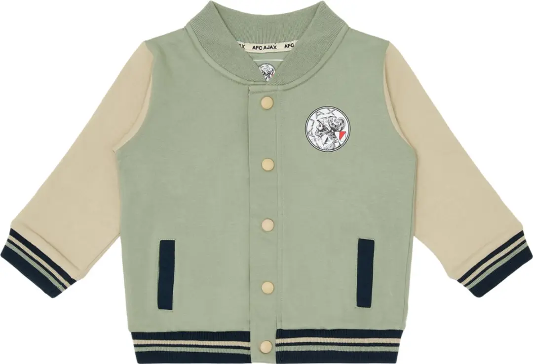 Ajax Baseball Jacket - Kindermaat 110/116 - Groen/Beige