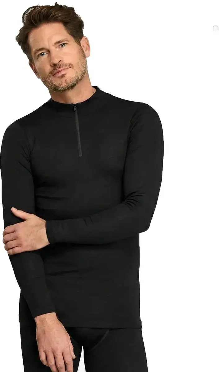 Ten Cate Thermo Long Sleeve High Neck Zipper Heren - Maat M - Zwart