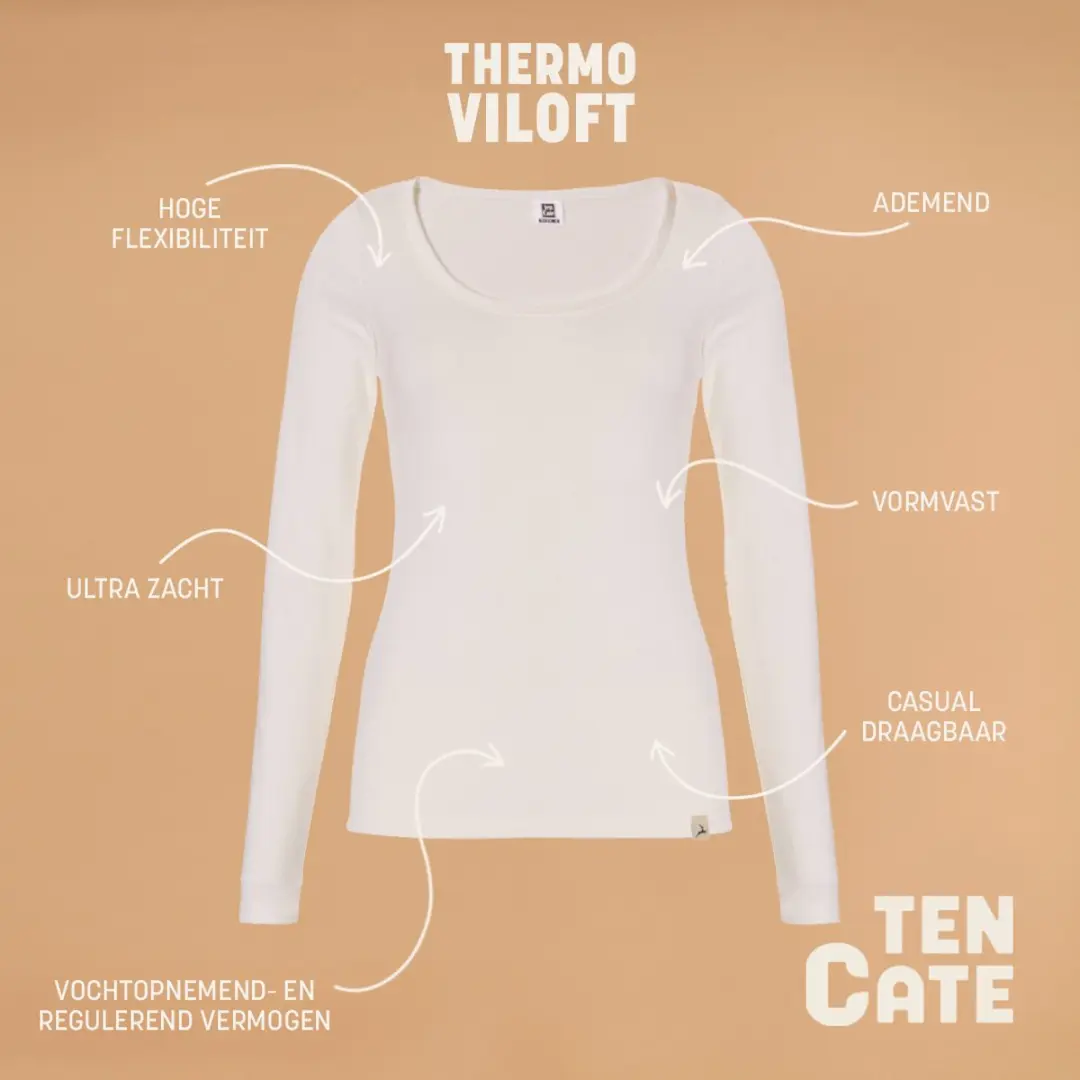 Ten Cate B30238-0151 Thermo Shirt Long Sleeve Dames - S - Snow White