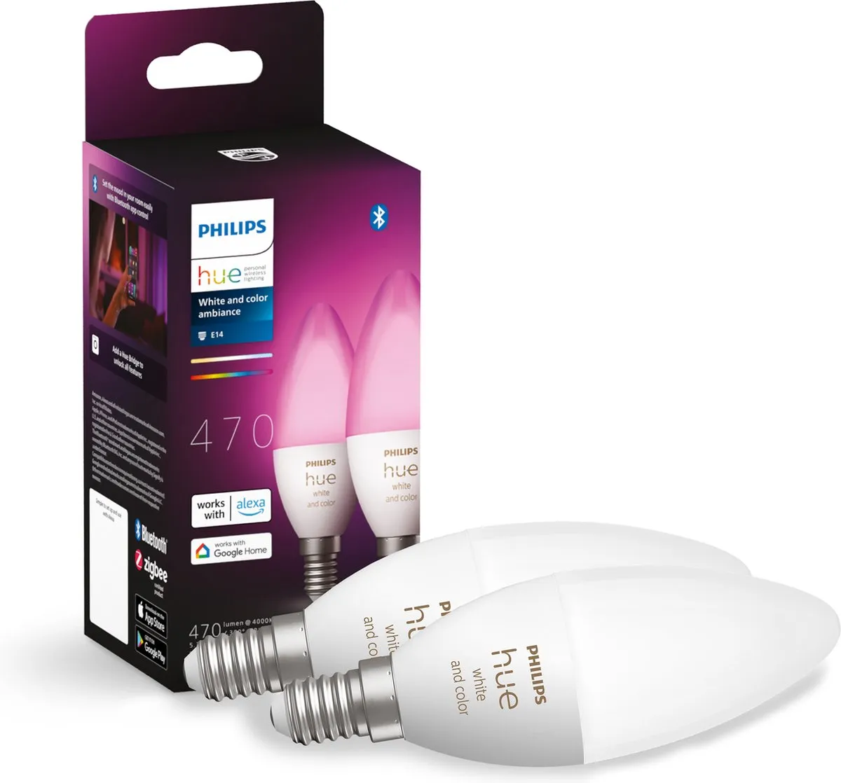 Philips Hue Kaarslamp E14 Duopack