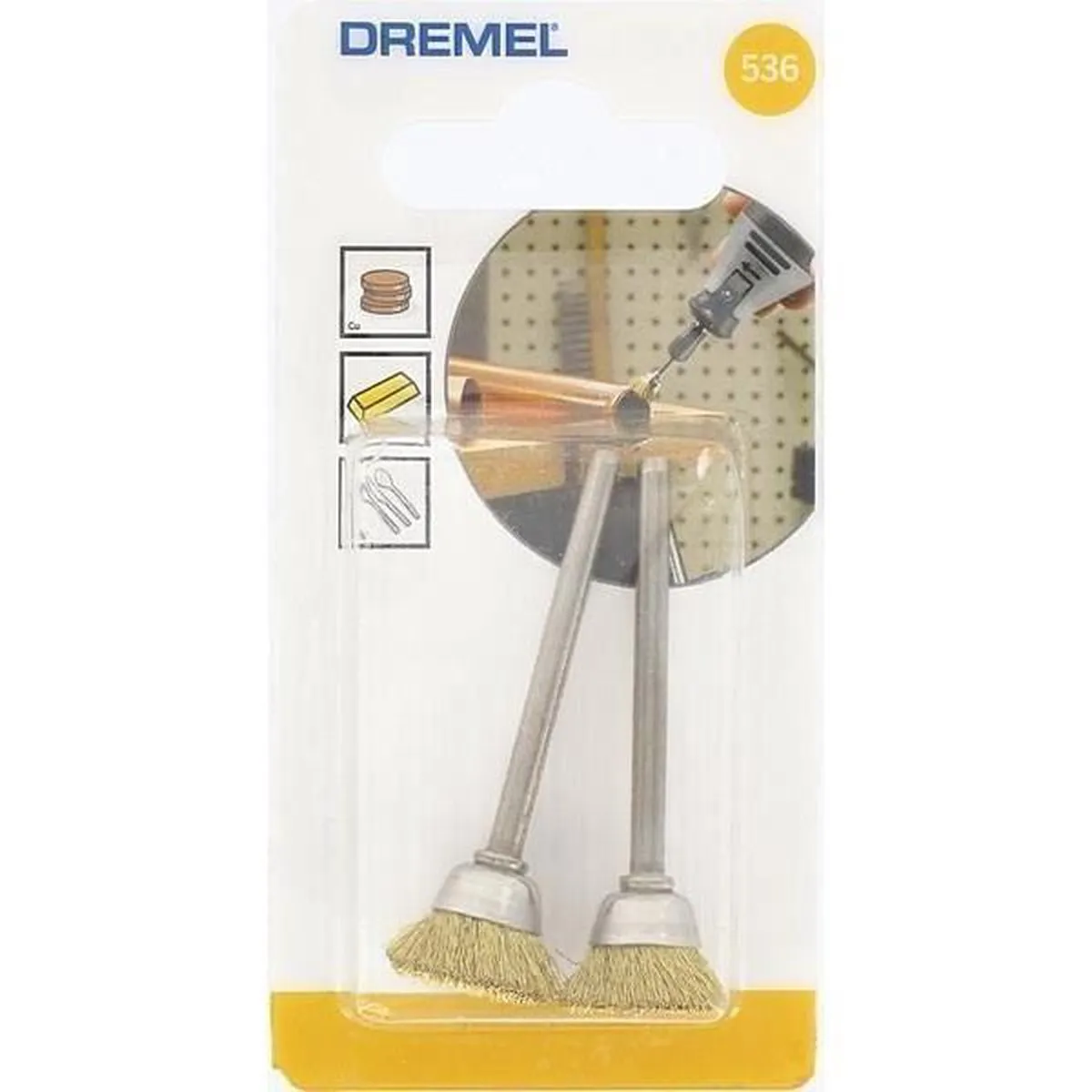 Dremel 536 Messing Borstel 13mm - 2 Stuks
