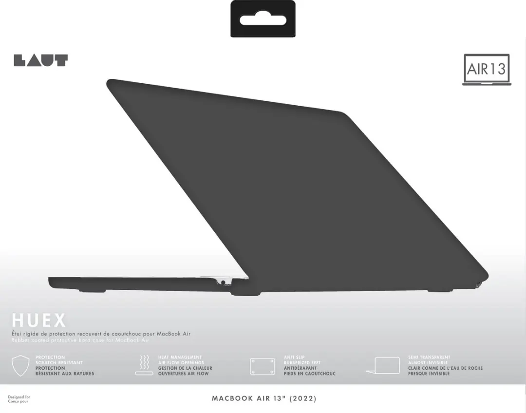 Laut Huex Hoes MacBook Air 13 inch - Zwart Transparant