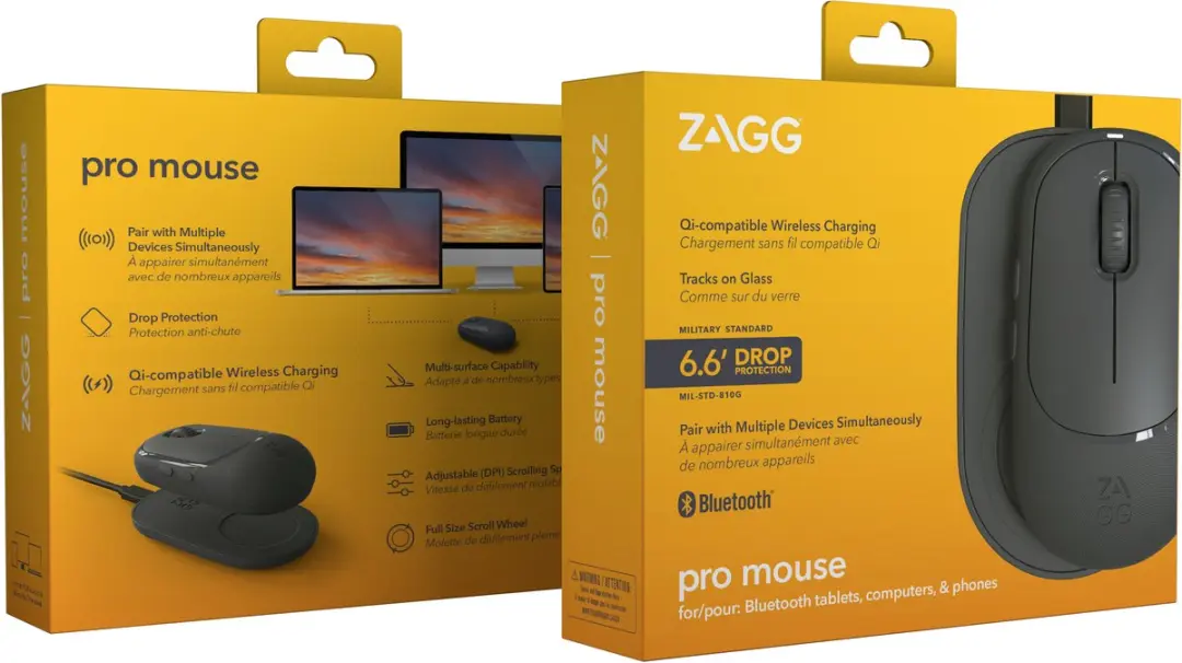 ZAGG Pro Mouse 109910230 - Rechtshandig Bluetooth - 1000 DPI - Grijs