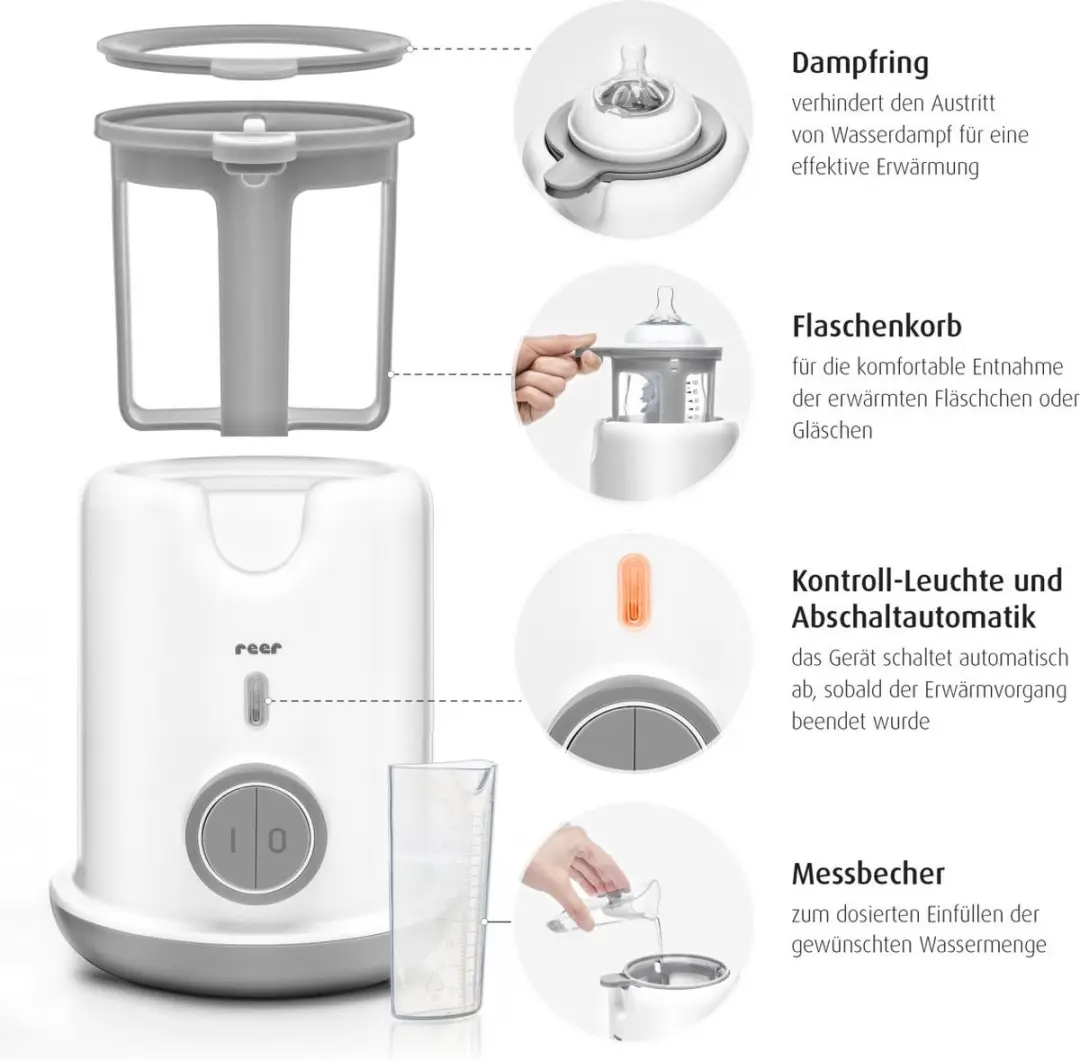 Reer Turbo Food Babyvoedingwarmer - Antraciet/Wit