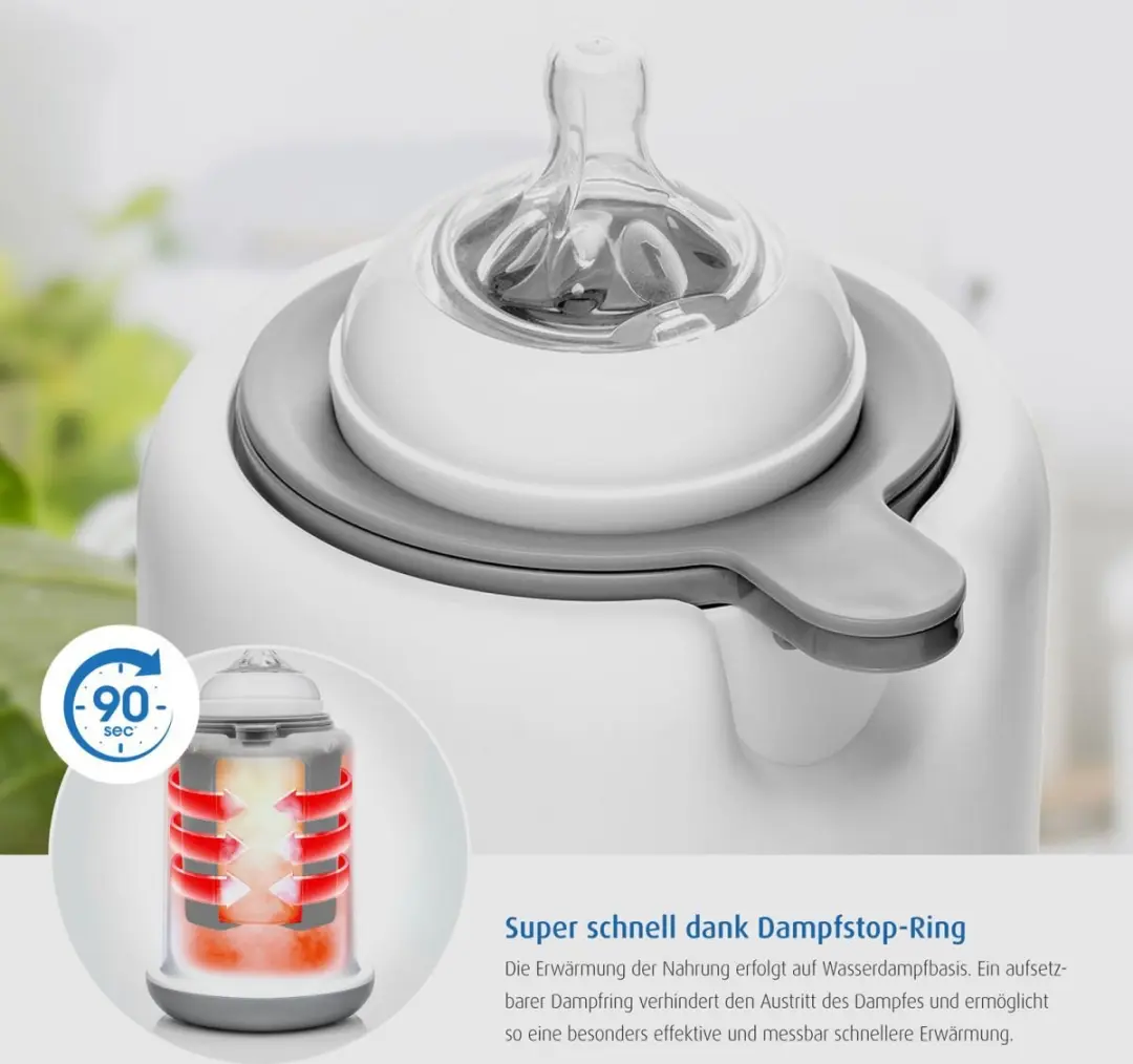 Reer Turbo Food Babyvoedingwarmer - Antraciet/Wit