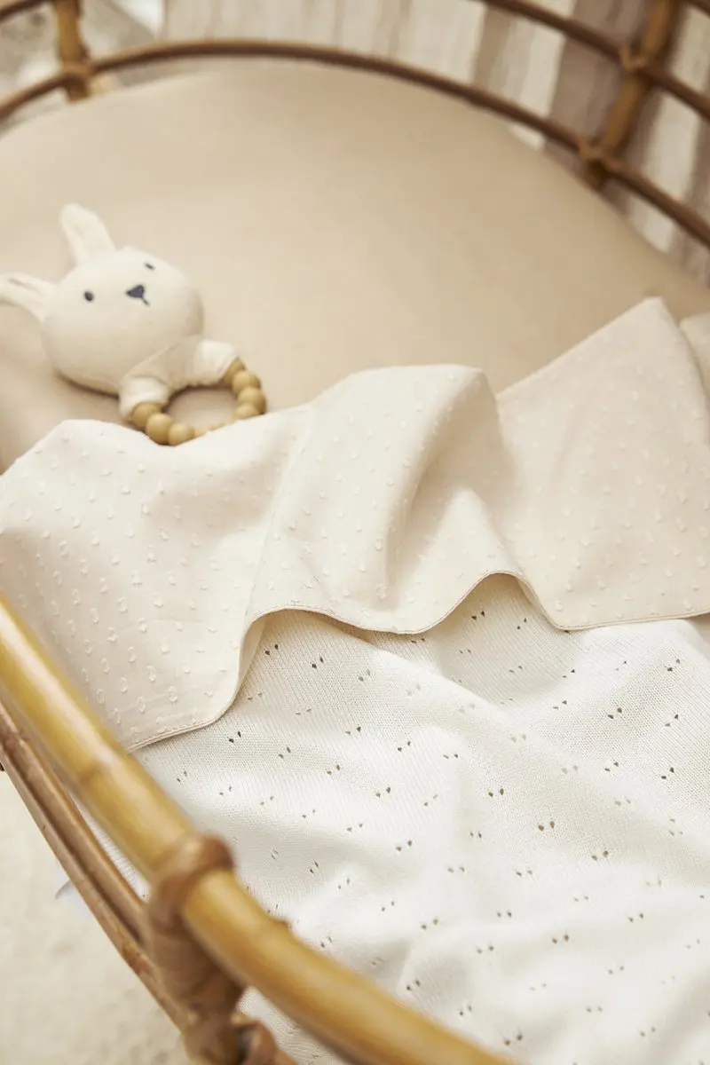 Meyco Baby Ajour Ledikantdeken 100x150cm - 0.3 TOG - Offwhite
