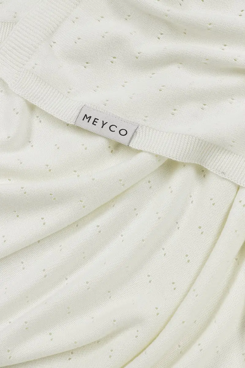 Meyco Baby Ajour Ledikantdeken 100x150cm - 0.3 TOG - Offwhite