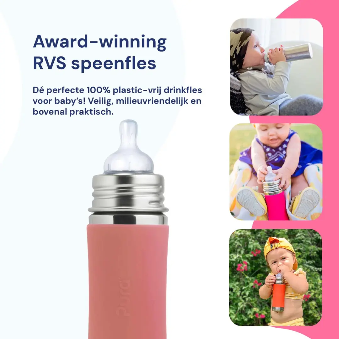 Pura Speenfles 325ml - Plasticvrij - Rose