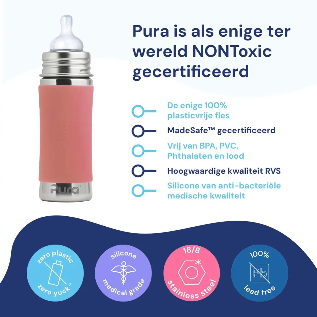 Pura Speenfles 325ml - Plasticvrij - Rose