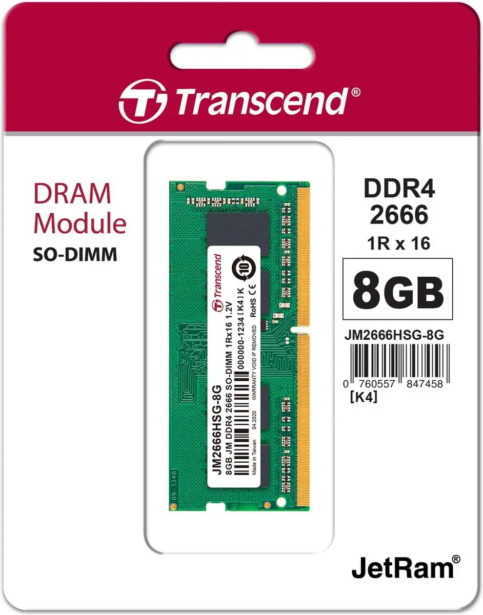 Transcend JetRAM JM2666HSB-8G DDR4 SO-DIMM 8GB 2666MHz