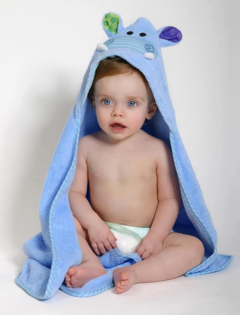 Zoocchini Badcape Henry the Hippo - Lichtblauw