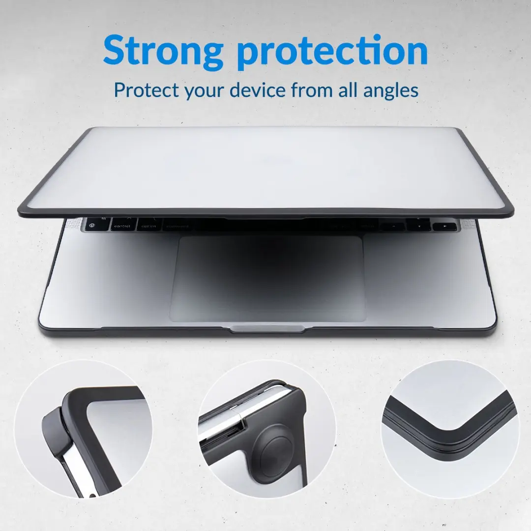 Mobilize Laptophoes MacBook Air 13" (2018-2020) - A1932/A2179/A2337 - Transparant/Zwart