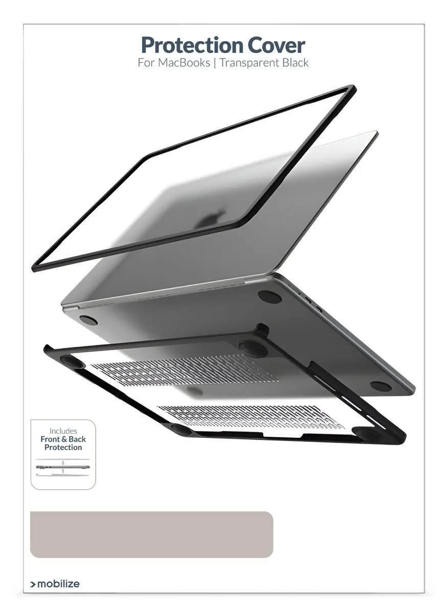 Mobilize Laptophoes MacBook Air 13" (2018-2020) - A1932/A2179/A2337 - Transparant/Zwart