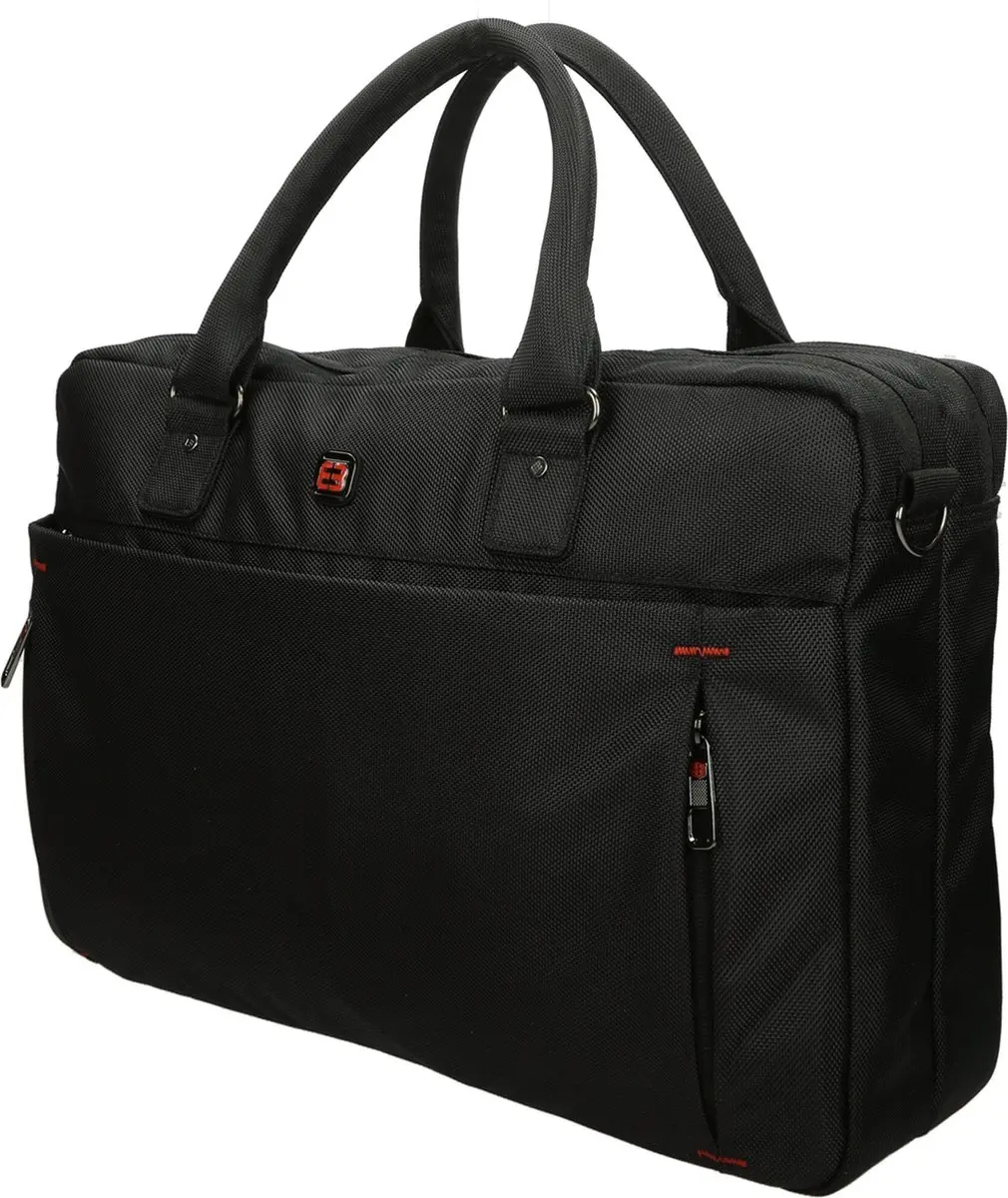 Enrico Benetti Cornell Laptoptas 17 inch - 7 Vakken - Zwart