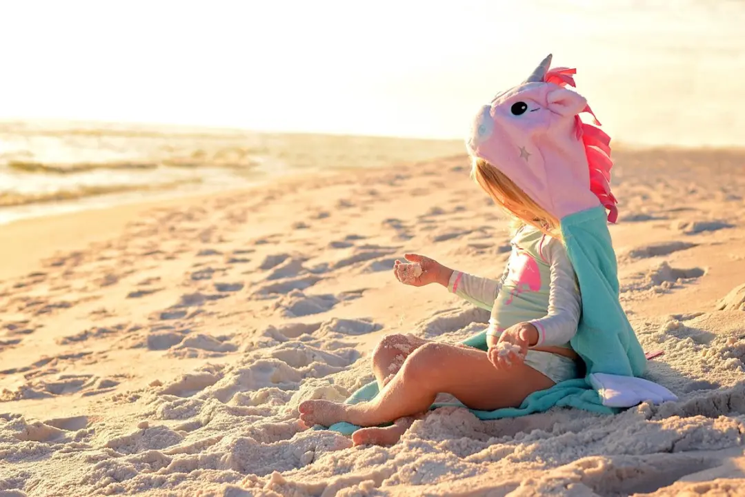 Zoocchini Kinder Badcape Allie the Alicorn - Roze