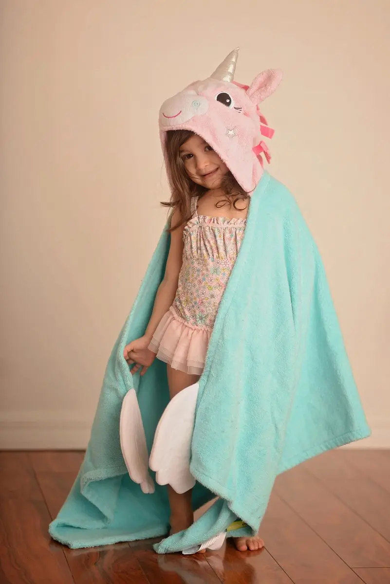 Zoocchini Kinder Badcape Allie the Alicorn - Roze