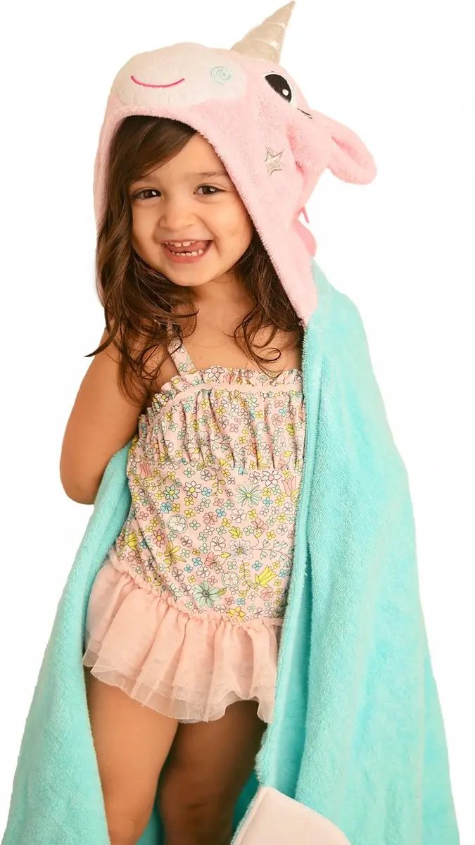 Zoocchini Kinder Badcape Allie the Alicorn - Roze
