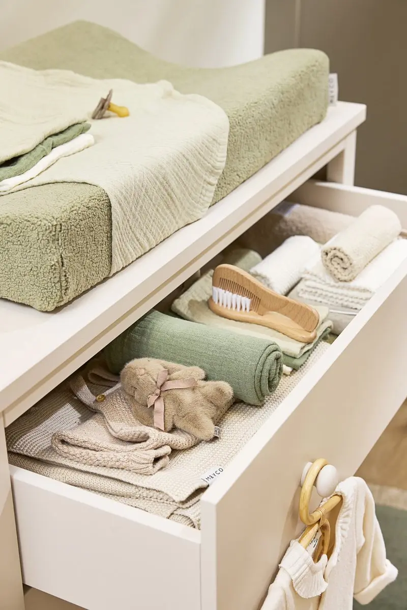 Meyco Baby Uni Hydrofiele Doeken 70x70cm - 3 Stuks - Naturel/Soft Olive/Olive Green - afbeelding 6 van 6