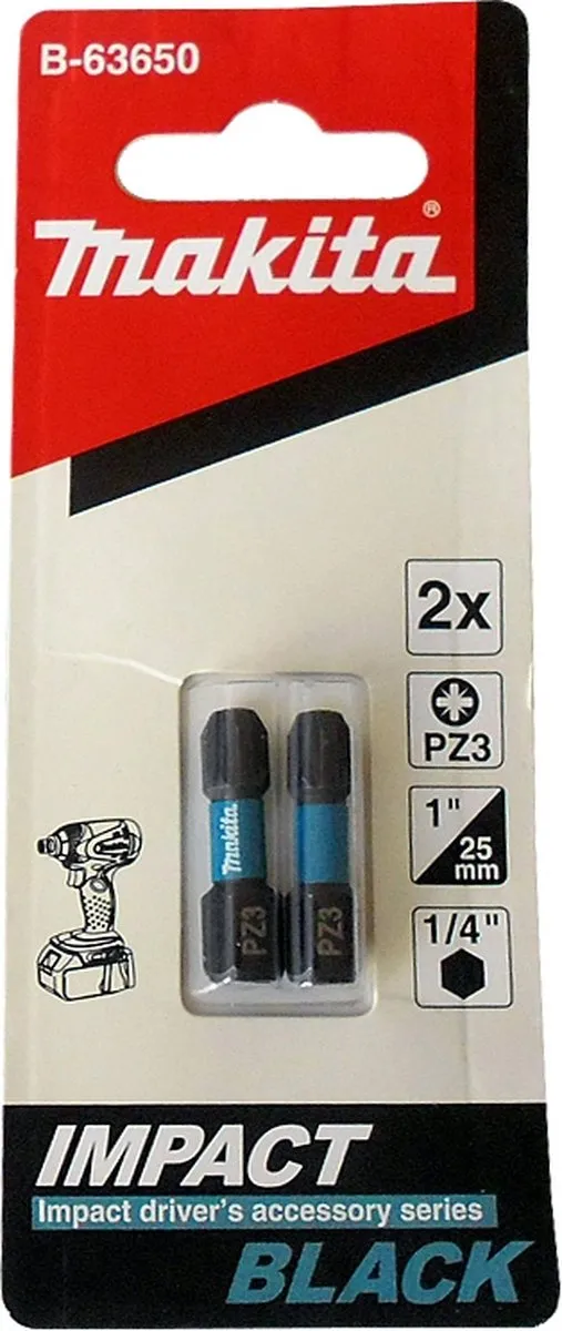 Makita B-63650 Slagschroefbit PZ3 - 2 Stuks
