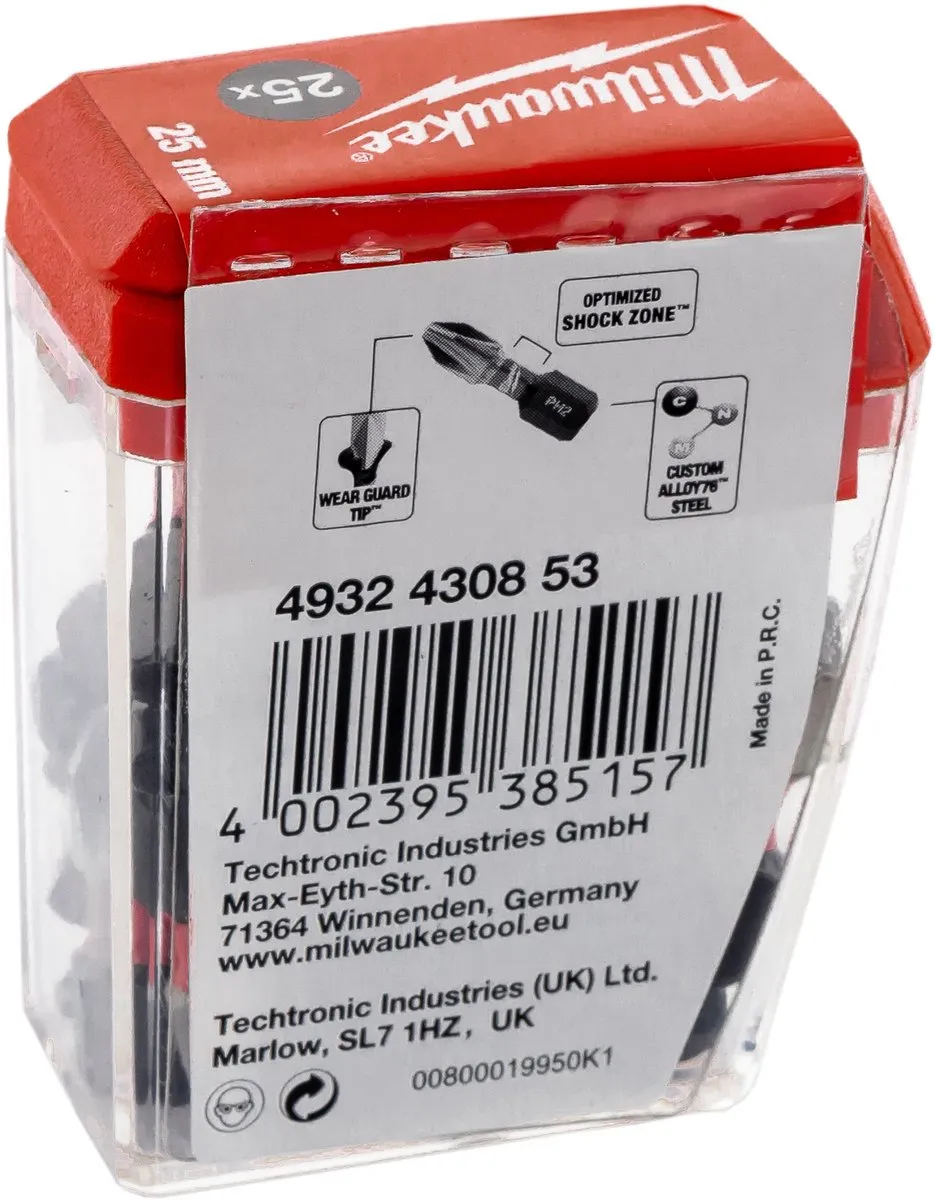 Milwaukee Shockwave Gen II PH2 Bit 1/4" - 1 Stuk - afbeelding 2 van 6
