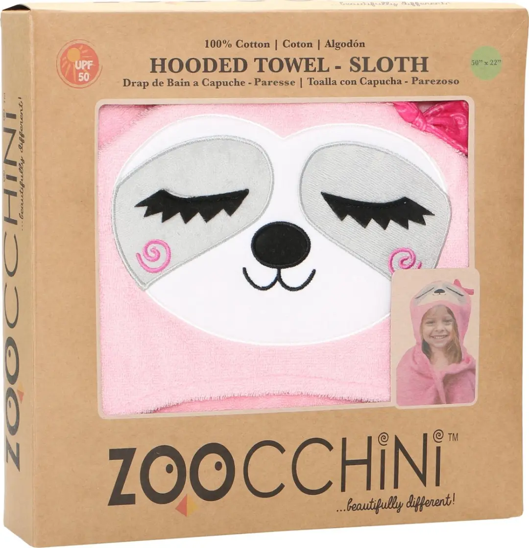 Zoocchini Badcape Sadie the Sloth - Roze