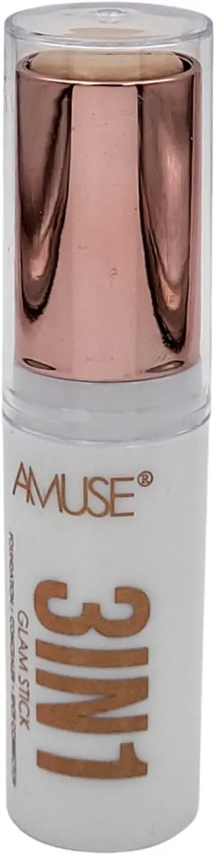 Amuse 3IN1 Glam Stick Medium Beige - Foundation/Concealer 10g
